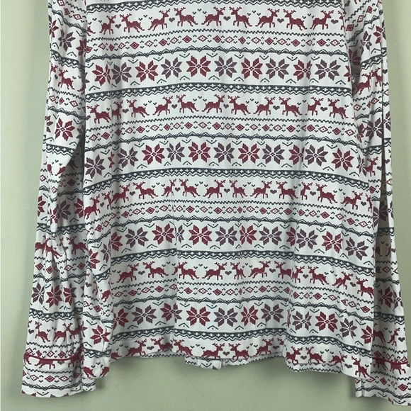 Burt’s Bees Baby Mother Pajama Top Reindeer Snowflake Size Large - Picture 6 of 8